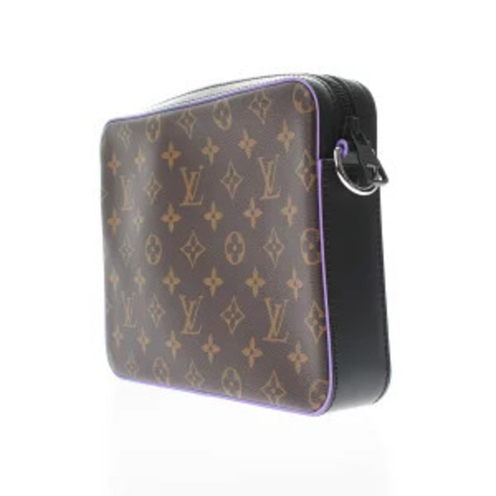 Louis Vuitton Brown Trio Monogram Purple Bag Messenger Canvas Macassar